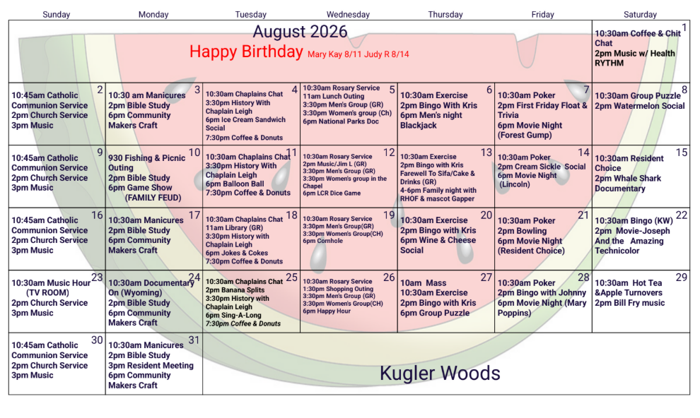 Kugler Woods Aug 2026